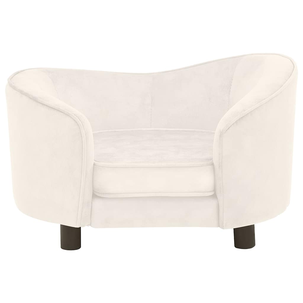 Hundeseng kremhvit 69x49x40 cm plysj