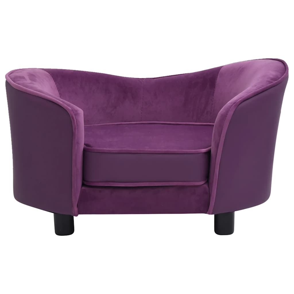 Hundeseng Hundesofa burgunder 69x49x40 cm plysj og kunstig lær