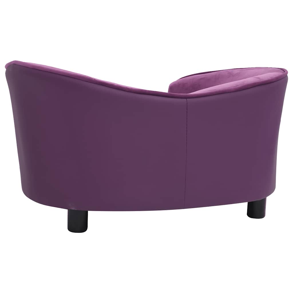 Hundeseng Hundesofa burgunder 69x49x40 cm plysj og kunstig lær