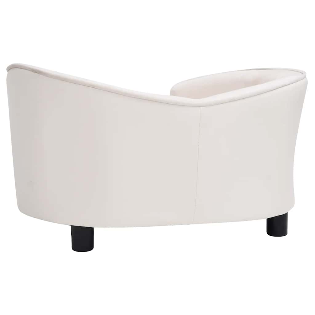 Hundeseng Hundesofa kremhvit 69x49x40 cm plysj og kunstig lær