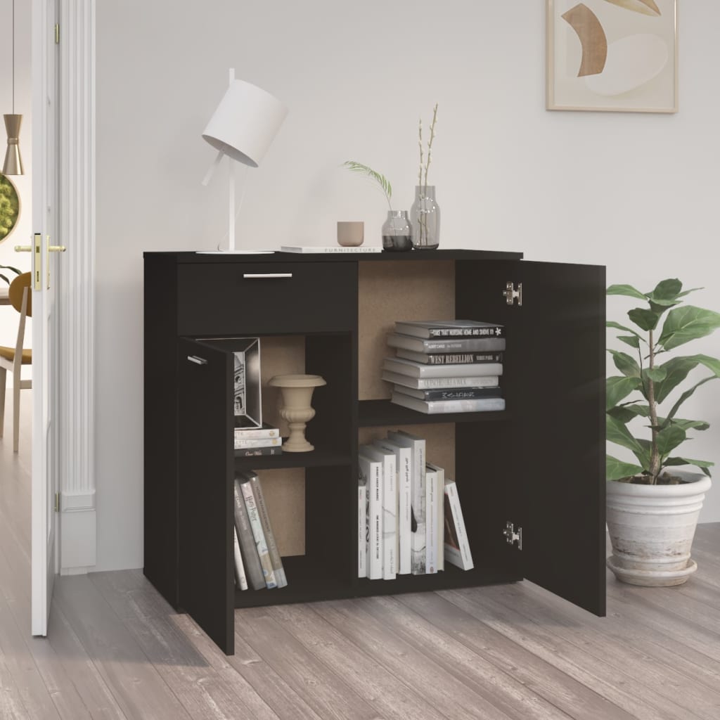 Skjenk Svart 80x36x75 cm