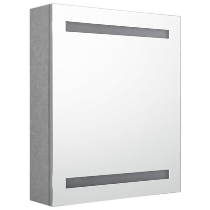 Baderomsspeil LED Speilskap til bad Betonggrå 50x14x60 cm