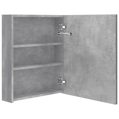 Baderomsspeil LED Speilskap til bad Betonggrå 50x14x60 cm