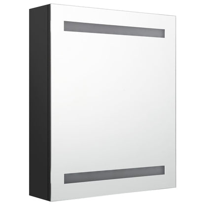 Baderomsspeil LED Speilskap til bad Svart 50x14x60 cm
