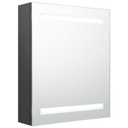 Baderomsspeil LED Speilskap til bad Grå 50x14x60 cm