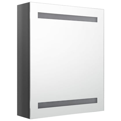 Baderomsspeil LED Speilskap til bad blank Grå 50x14x60 cm