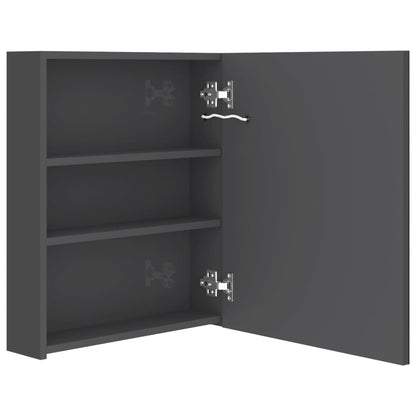 Baderomsspeil LED Speilskap til bad blank Grå 50x14x60 cm