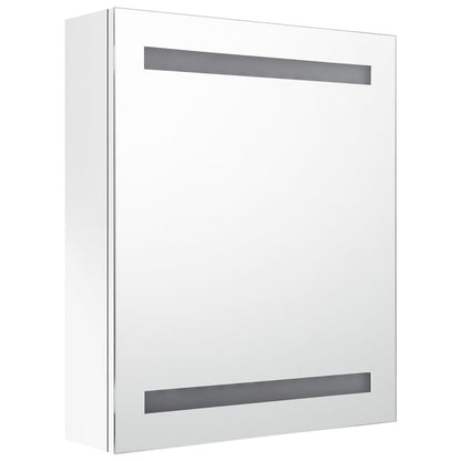 Baderomsspeil LED Speilskap til bad blank Hvit 50x14x60 cm