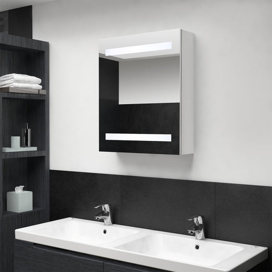 Baderomsspeil LED Speilskap til bad blank Hvit 50x14x60 cm