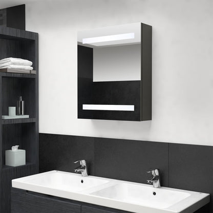 Baderomsspeil LED Speilskap til bad antrasitt 50x14x60 cm