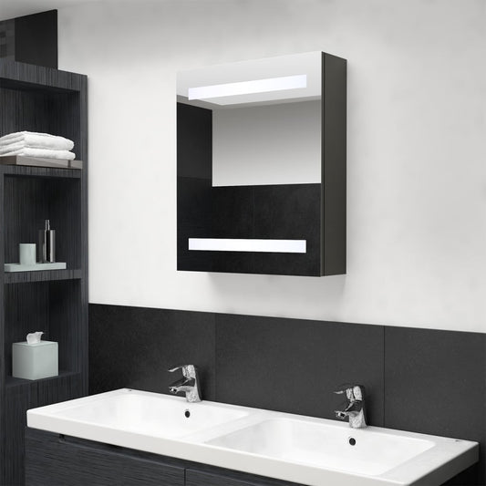 Baderomsspeil LED Speilskap til bad antrasitt 50x14x60 cm