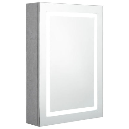 Baderomsspeil LED Speilskap til bad Betonggrå 50x13x70 cm