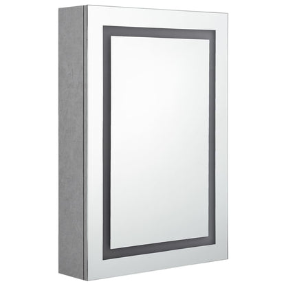 Baderomsspeil LED Speilskap til bad Betonggrå 50x13x70 cm