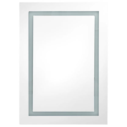 Baderomsspeil LED Speilskap til bad Betonggrå 50x13x70 cm