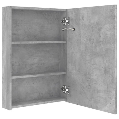 Baderomsspeil LED Speilskap til bad Betonggrå 50x13x70 cm
