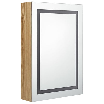 Baderomsspeil LED Speilskap til bad Eik 50x13x70 cm
