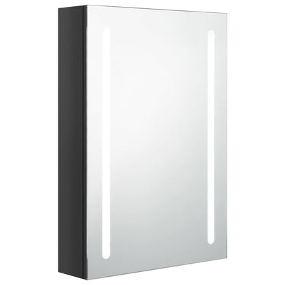 Baderomsspeil LED Speilskap til bad blank Svart 50x13x70 cm
