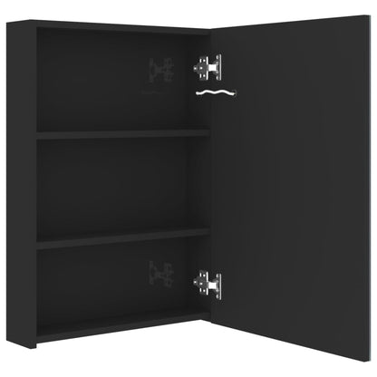 Baderomsspeil LED Speilskap til bad blank Svart 50x13x70 cm