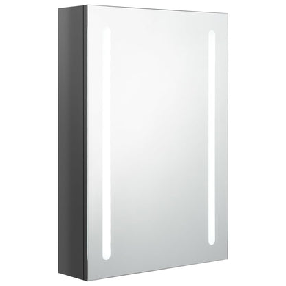 Baderomsspeil LED Speilskap til bad blank Grå 50x13x70 cm