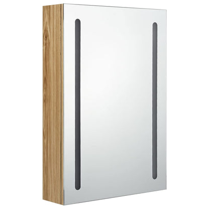 Baderomsspeil LED Speilskap til bad Eik 50x13x70 cm