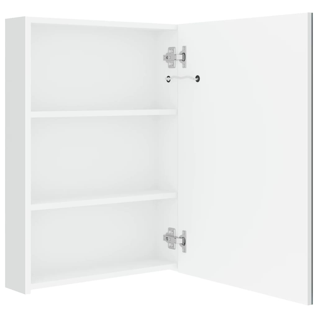 Baderomsspeil LED Speilskap til bad blank Hvit 50x13x70 cm
