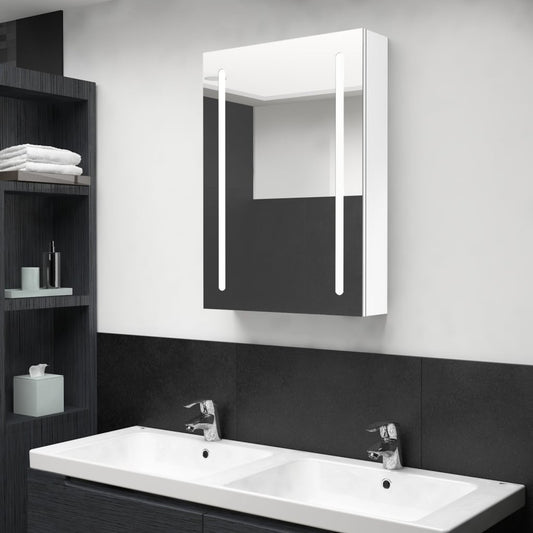 Baderomsspeil LED Speilskap til bad blank Hvit 50x13x70 cm