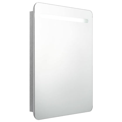 Baderomsspeil LED Speilskap til bad Betonggrå 60x11x80 cm