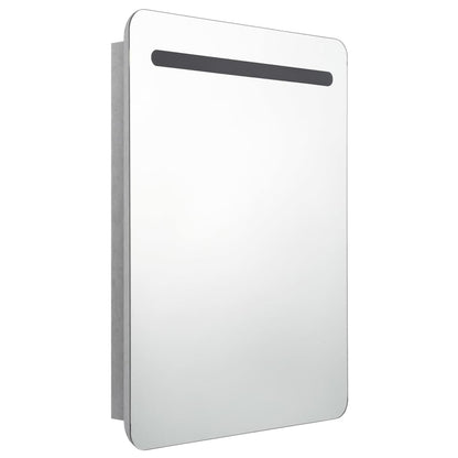 Baderomsspeil LED Speilskap til bad Betonggrå 60x11x80 cm