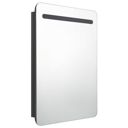 Baderomsspeil LED Speilskap til bad blank Svart 60x11x80 cm