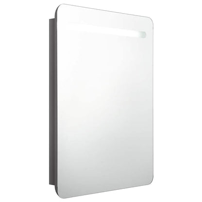 Baderomsspeil LED Speilskap til bad blank Grå 60x11x80 cm