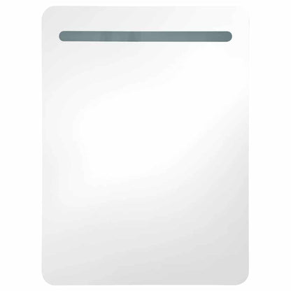 Baderomsspeil LED Speilskap til bad blank Grå 60x11x80 cm