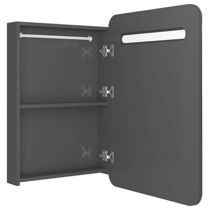 Baderomsspeil LED Speilskap til bad blank Grå 60x11x80 cm