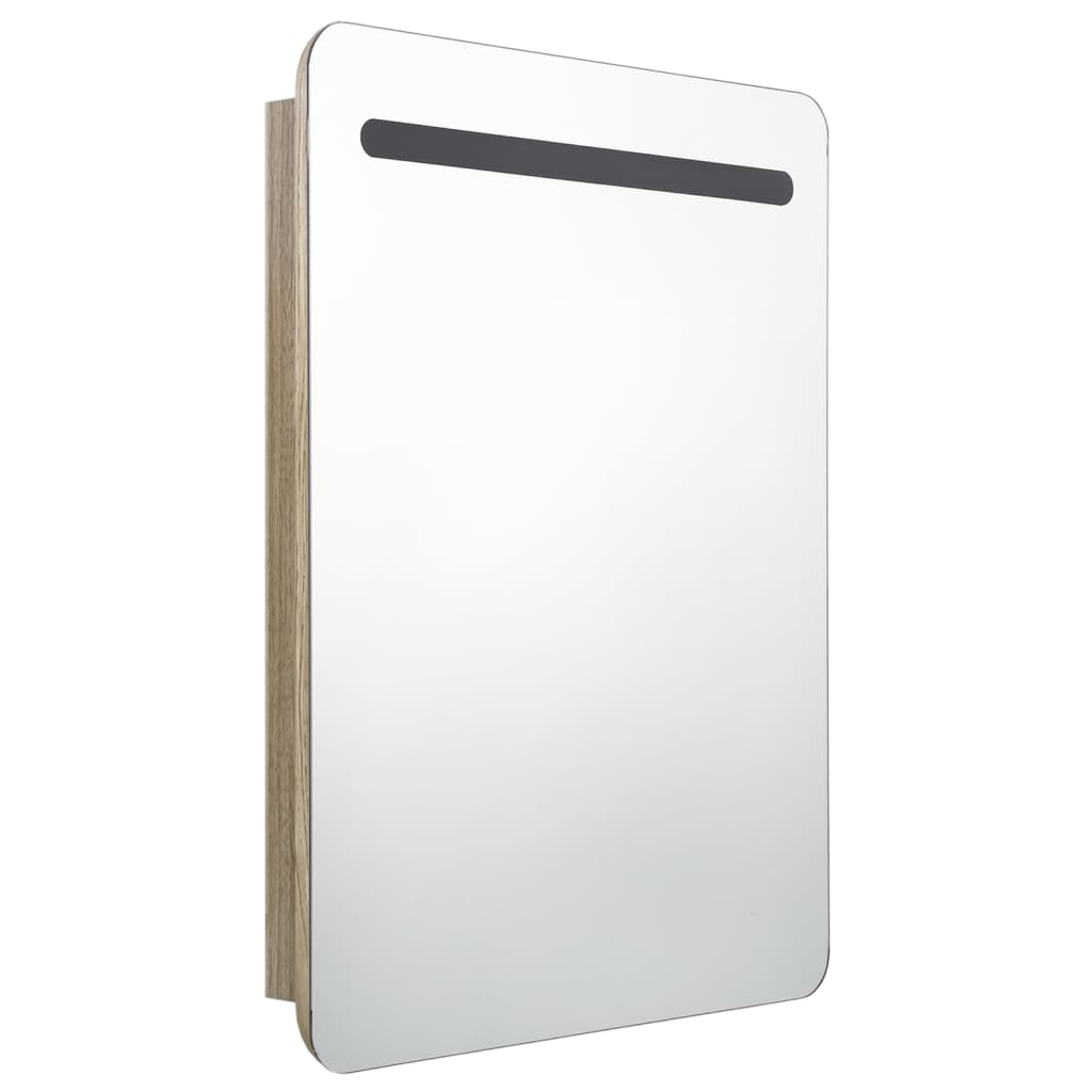 Baderomsspeil LED Speilskap til bad Eik 60x11x80 cm