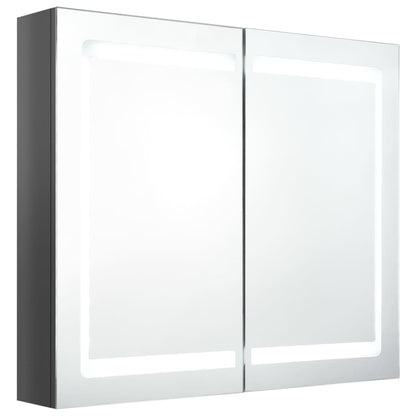 Baderomsspeil LED Speilskap til bad blank Grå 80x12x68 cm