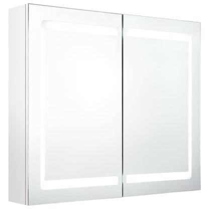 Baderomsspeil LED Speilskap til bad blank Hvit 80x12x68 cm