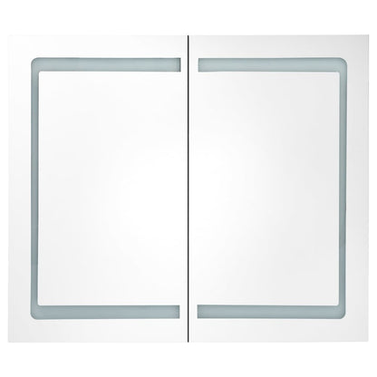 Baderomsspeil LED Speilskap til bad blank Hvit 80x12x68 cm