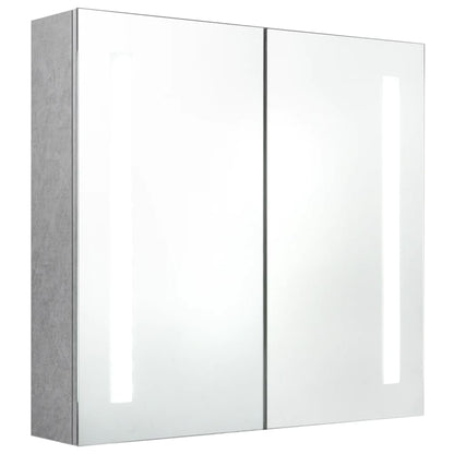 Baderomsspeil LED Speilskap til bad Betonggrå 62x14x60 cm