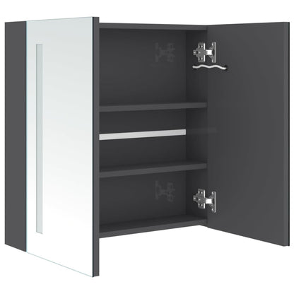 Baderomsspeil LED Speilskap til bad blank Grå 62x14x60 cm