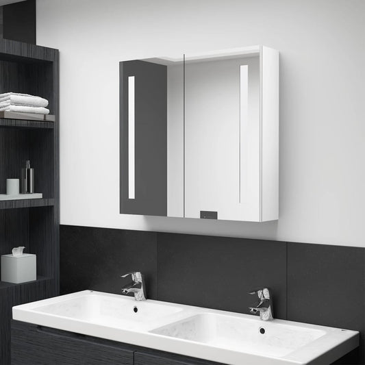 Baderomsspeil LED Speilskap til bad blank Hvit 62x14x60 cm