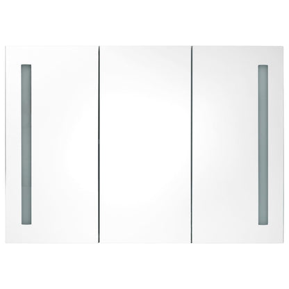 Baderomsspeil LED Speilskap til bad 89x14x62 cm skinnende Svart