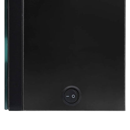 Baderomsspeil LED Speilskap til bad 89x14x62 cm skinnende Svart