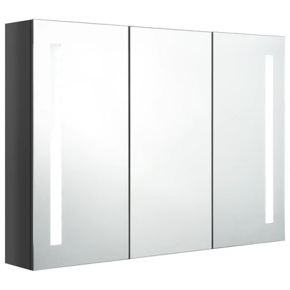 Baderomsspeil LED Speilskap til bad 89x14x62 cm skinnende grå