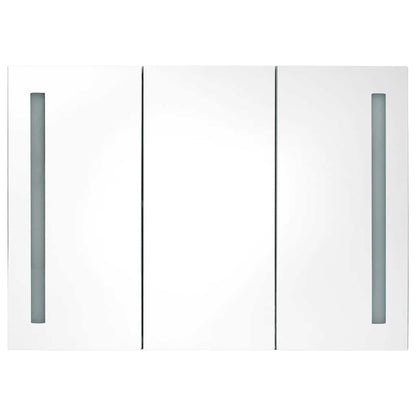 Baderomsspeil LED Speilskap til bad 89x14x62 cm skinnende Hvit