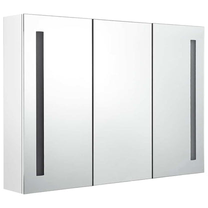 Baderomsspeil LED Speilskap til bad 89x14x62 cm skinnende Hvit