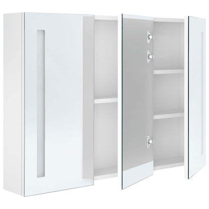 Baderomsspeil LED Speilskap til bad 89x14x62 cm skinnende Hvit