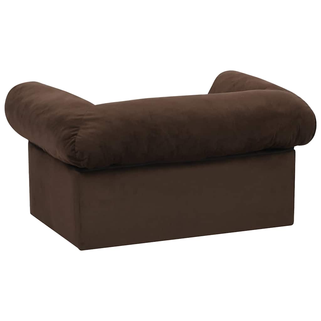 Hundeseng Hundesofa med skuff Brun 75x50x38 cm plysj