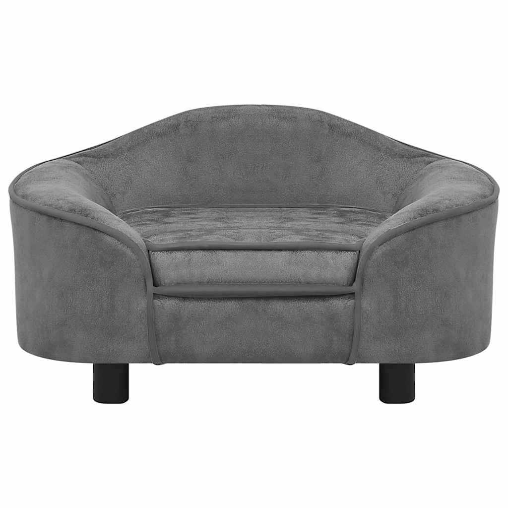 Hundeseng Hundesofa Grå 67x47x36 cm plysj