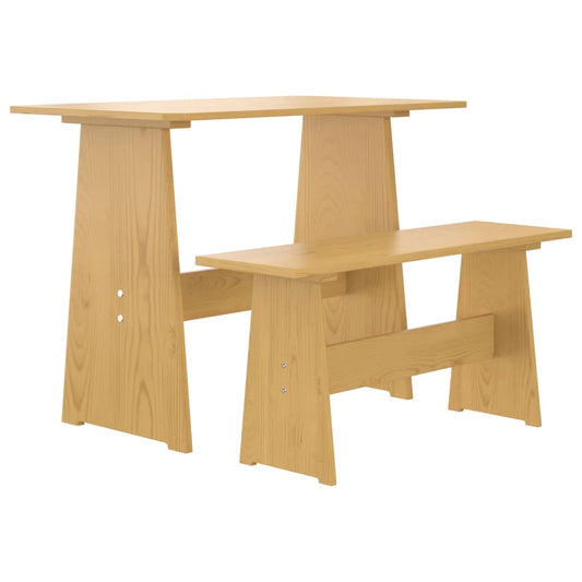 Spisebord med benk REINE honningbrun heltre furu
