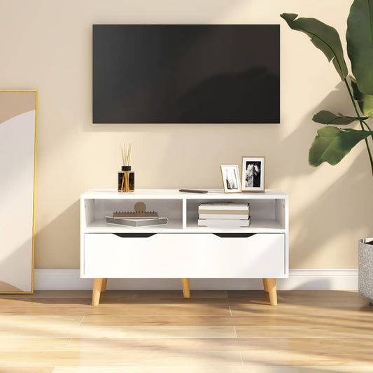 TV-Møbel Høyglans Hvit TV-benk 90x40x48,5 cm