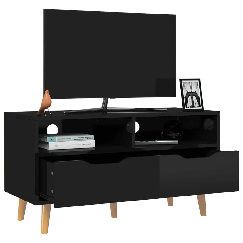 TV-Møbel Høyglans Svart Tv-benk 90x40x48,5 cm